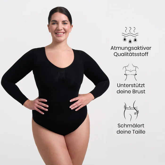 Bodysuit Sculpting Shapewear Longsleeve mit String