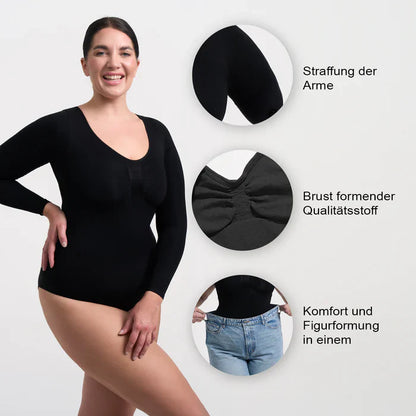 Bodysuit Sculpting Shapewear Longsleeve mit String