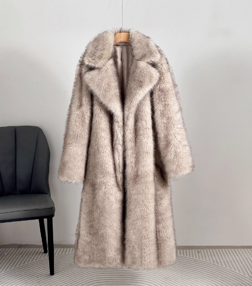 Faux Fur Jacke Long