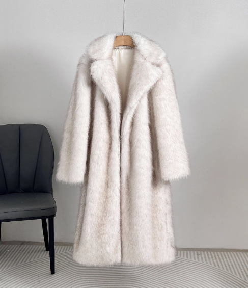 Faux Fur Jacke Long