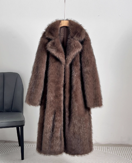 Faux Fur Jacke Long